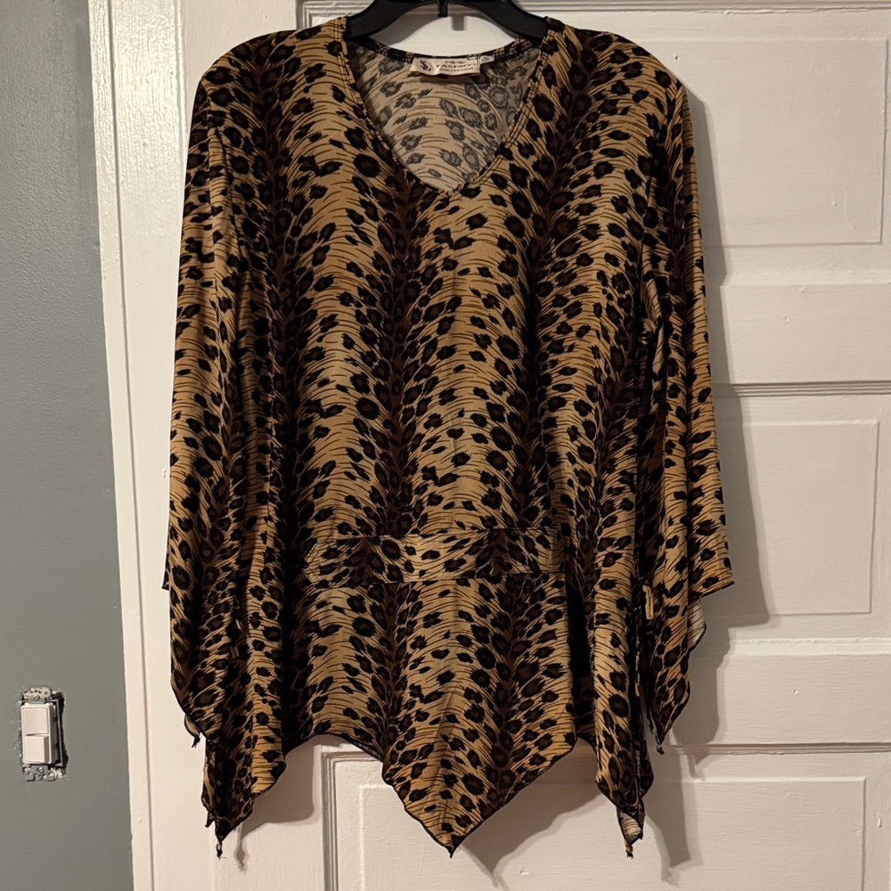 Elegant Tan and Black Women's Blouse